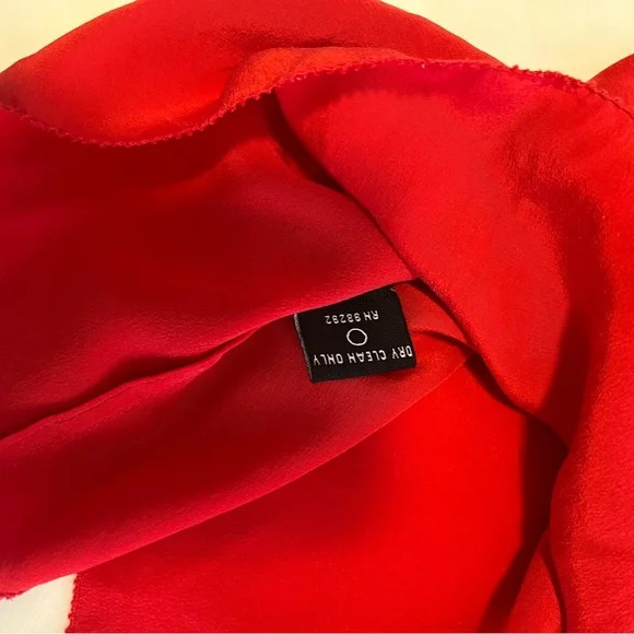 Tibi Red 100% silk Ruffled Bib Collar Tank Top size 4 EUC - Picture 2 of 6